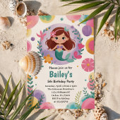 パープルザシーマーメイドバースデーパーティーInvita 招待状