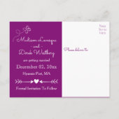 パープルザデイト蝶とハート結婚ズ 案内ポストカード (裏面)