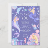 パープルザートザリトルマーメイドオールエイジズ誕生日 サンキューカード (正面)