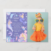 パープルザートザリトルマーメイドオールエイジズ誕生日 サンキューカード (正面)