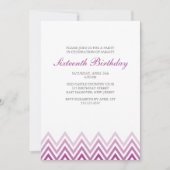 パープルシェグラデーションブロン誕生日 招待状 (正面)