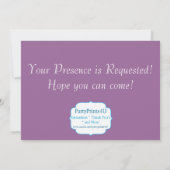 パープルシェブロンとダマスクプリンセスの誕生日パーティー 招待状 (裏面)
