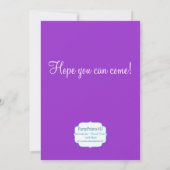 パープルシェブロンとピンクバタフライの誕生日パーティー 招待状 (裏面)