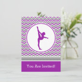 パープルシェブロンギムナストパーティの招待状 招待状 (スタンド正面)