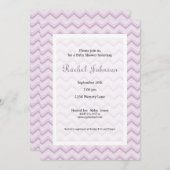パープルシェブロンベビーシャワー招待状 招待状 (正面/裏面)