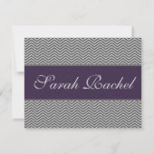 パープルシェブロン招待状 - 挿入 招待状 (裏面)