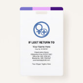 パープルシェードストライプズメディカル病院ナース写真 バッジ (裏面)