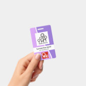 パープルシェードホワイトウェーブ写真テンプレートスタッフID バッジ (Handheld)