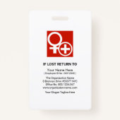 パープルシェードホワイトウェーブ写真テンプレートスタッフID バッジ (裏面)