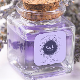 パープルシェードワイルドフラワーズリース結婚ズサニタイザ スクエアシール