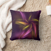 パープルシェード抽象芸術フラワーファンタジー クッション (ブランケット)