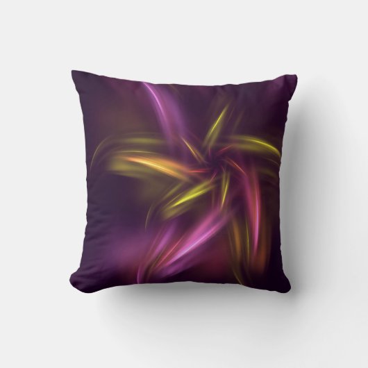 パープルシェード抽象芸術フラワーファンタジー クッション (正面)
