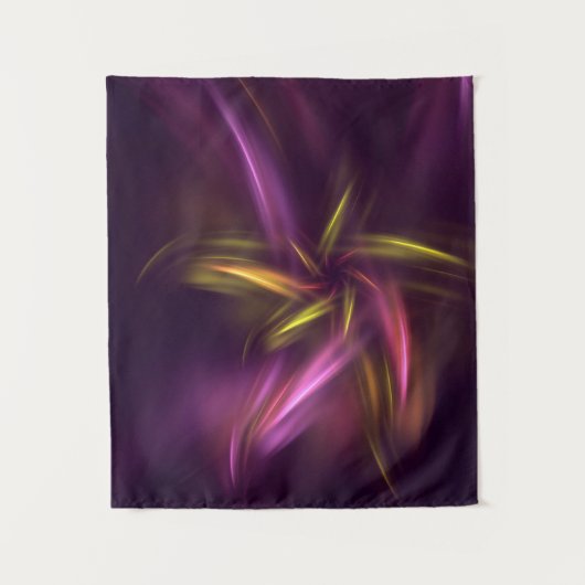 パープルシェード抽象芸術フラワーファンタジー タペストリー (正面)