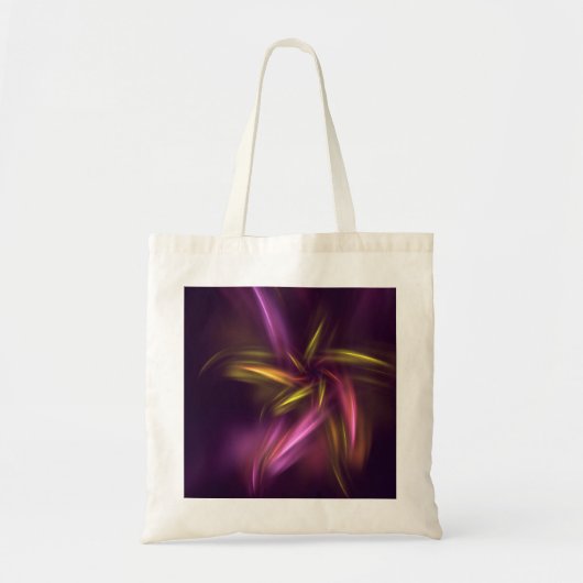 パープルシェード抽象芸術フラワーファンタジー トートバッグ (正面)