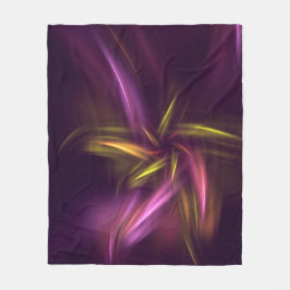 パープルシェード抽象芸術フラワーファンタジー フリースブランケット