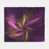 パープルシェード抽象芸術フラワーファンタジー フリースブランケット (正面(横))