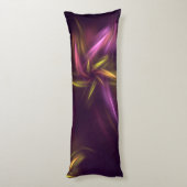 パープルシェード抽象芸術フラワーファンタジー ボディピロー (裏面 (縦))