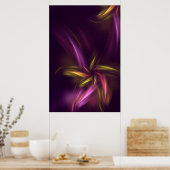 パープルシェード抽象芸術フラワーファンタジー ポスター (キッチン)