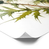 パープルシスルフラワーアートプリントポスター ポスター (角)