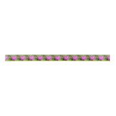 パープルシスルワイルドフラワーフローラ サテンリボン (正面)