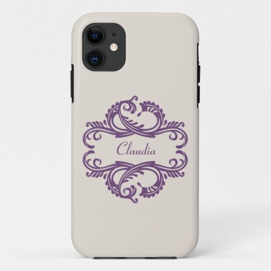 パープルシックDamask BT iPhone 5ケース Case-Mate iPhoneケース (裏面)