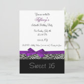 パープルシックSweet sixteenパーティの招待状 招待状 (スタンド正面)