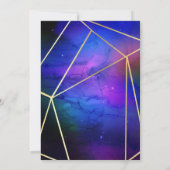 パープルシテニアアートジオメトリック金ゴールドブライダルシャワー 招待状 (裏面)