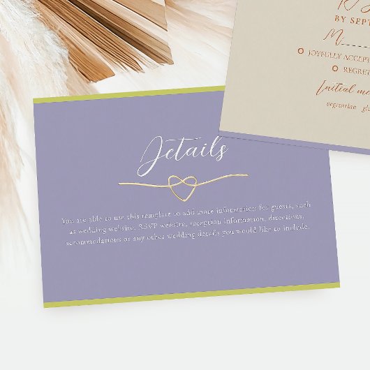 パープルシトラスグリーン結婚式の詳細 エンクロージャーカード