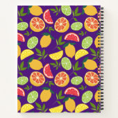 パープルシトラスレモンオレンジパターンファミリーレシピ ノートブック (裏面)