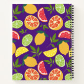 パープルシトラスレモンオレンジパターン名レシピ ノートブック (裏面)