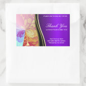 パープルシャイン抽象芸術サンキューステッカー 長方形シール (バッグ)