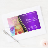 パープルシャイン抽象芸術サンキューステッカー 長方形シール (封筒)