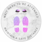 パープルシャイン美しいサロン距離床マーカー シール (正面)