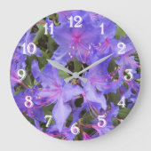 パープルシャクナゲ開花フローラ ラージ壁時計 (正面)