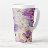 パープルシャビーコテージ蝶 カフェラテマグ (右アングル)