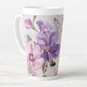 パープルシャビーコテージ蝶 カフェラテマグ (左アングル)