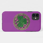 パープルシャムロックとケルト結び目模様iPhone 5ケース Case-Mate iPhoneケース (裏面(横))