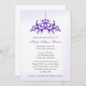 パープルシャンデリアカスタムブライダルシャワー招待状 招待状 (正面/裏面)