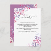 パープルシャーズ カントリー ワイルドフラワーズ フローラル ウェディング エンクロージャーカード (正面/裏面)