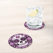 パープルシュガースカル ラウンドペーパーコースター (インサイチュ)