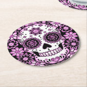 パープルシュガースカル ラウンドペーパーコースター (アングル)