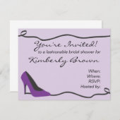 パープルシューブライダルシャワー招待 招待状 (正面/裏面)