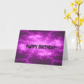パープルショック抽象芸術誕生日 カード (黄色い花)