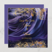 パープルシルクスタイル結婚式招待状 招待状 (正面/裏面)