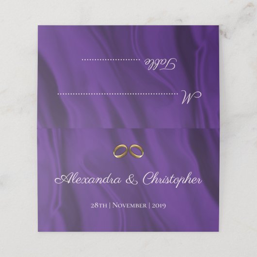 パープルシルク結婚ズ座席表 プレイスカード (外部開封)