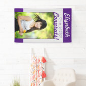 パープルシルバーおめでとう フォト 卒業パーティー 横断幕 (インサイチュ)