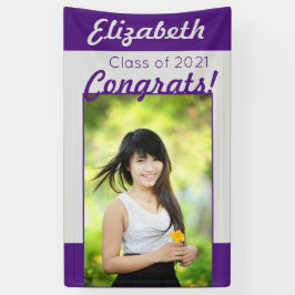 パープルシルバーおめでとう フォト 卒業パーティー 横断幕