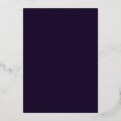 パープルシルバーの蝶とバラのクィンセañera 箔招待状 (裏面)