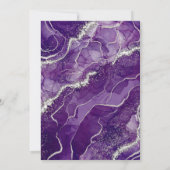 パープルシルバーアゲートエレガントモダンウェディング 招待状 (裏面)