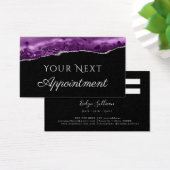 パープルシルバーアゲートオンブラックアポイントメントカード (デスク)